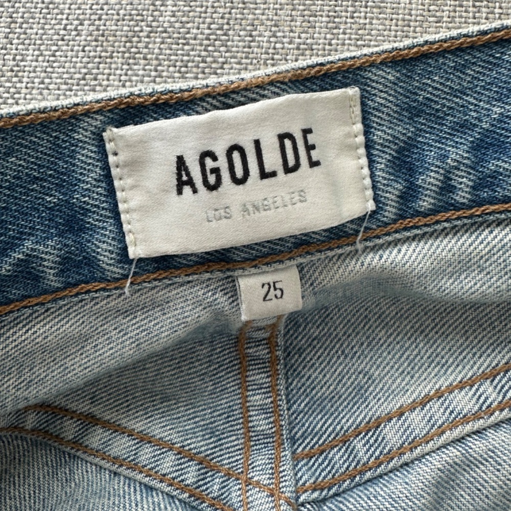 Agolde Blue Riley Straight Crop Jeans - Picture 2 of 7